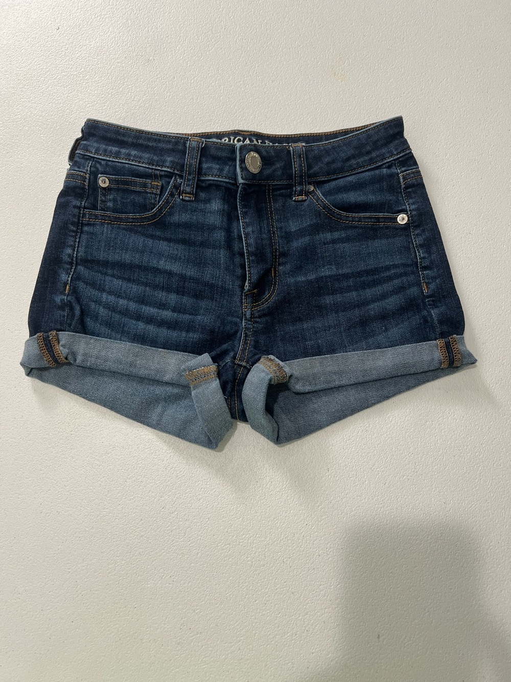 American eagle  Dark Wash Denim Cuffed Women's Shorts Sz 0